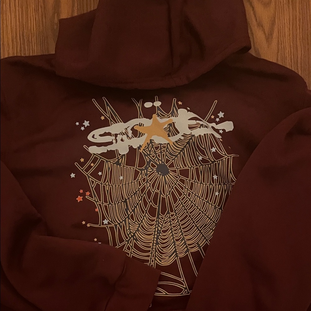 Men's Maroon Graphic Hoodie Cardigan - Unbranded